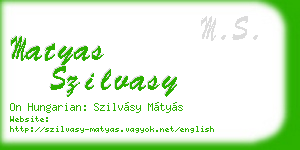 matyas szilvasy business card